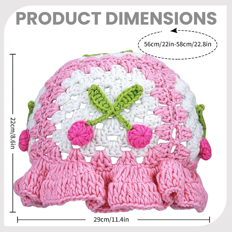Busnos Crochet Bucket Hats for Women Handmade Hat Cute Foldable Knitted Hats for Women - Image 4